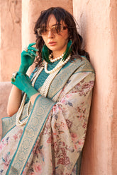 PURE HANDLOOM GEORGETTE WITH WEAVING BORDER & DIGITAL PRINT SAREE